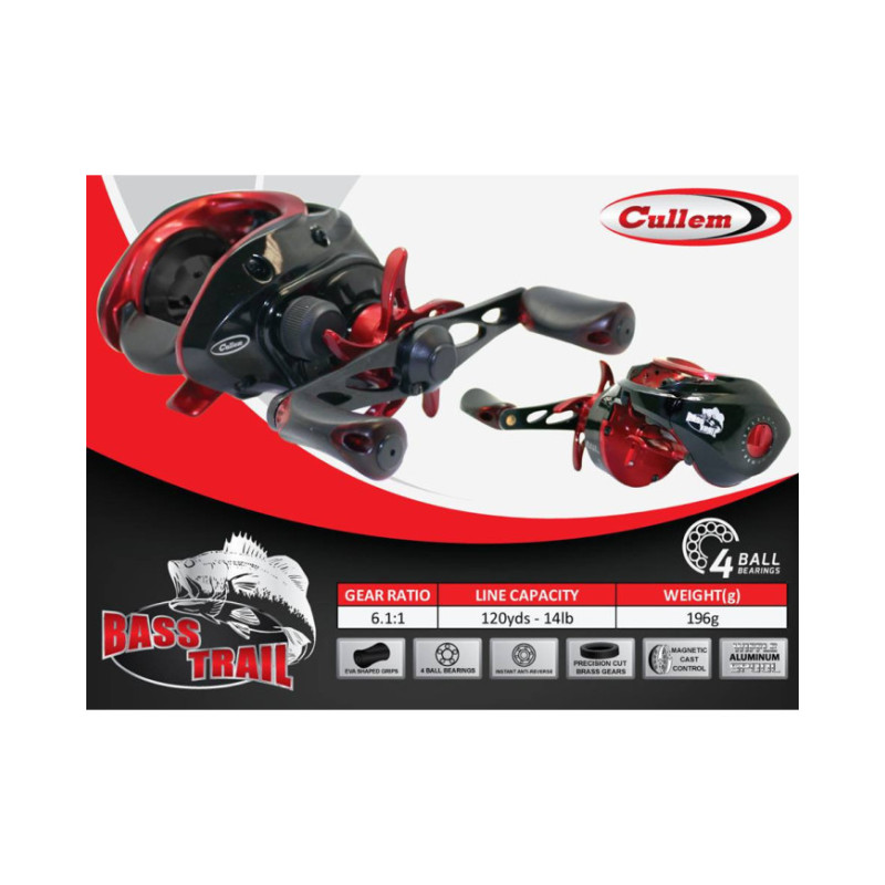 Bass Trail Casting Reel 6.1:1 RH 3+1BB (Cullem) – High-Performance Fishing Reel