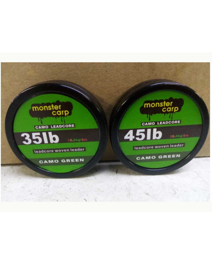 Monster Carp Leadcore 35lb – Heavy-Duty, Camouflaged Leader Line for Big Carp
