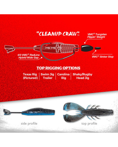 Rapala Crush City Cleanup Craw 3" – Soft Crawfish Bait for Bass & More