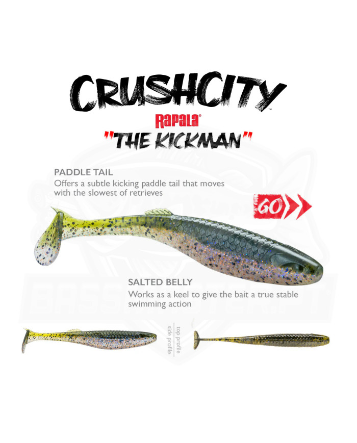 Rapala Crush City Kickman 3" – Lifelike Soft Bait for Bass & Predators