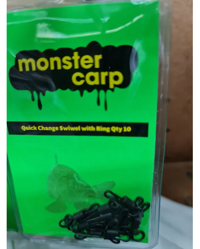 Quick change swiwel with ring | 10pc (Monster Carp) Quick change swiwel with ring | 10pc (Monster Carp)