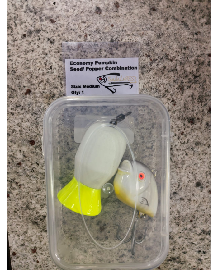 Sada Lures Economy Pumpkin Seed/Popper Combination Medium - Versatile Freshwater Lure