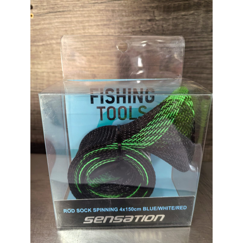 Spinning Rod Sock 4x150cm Black/Green (Sensation) – Durable Fishing Rod Protector