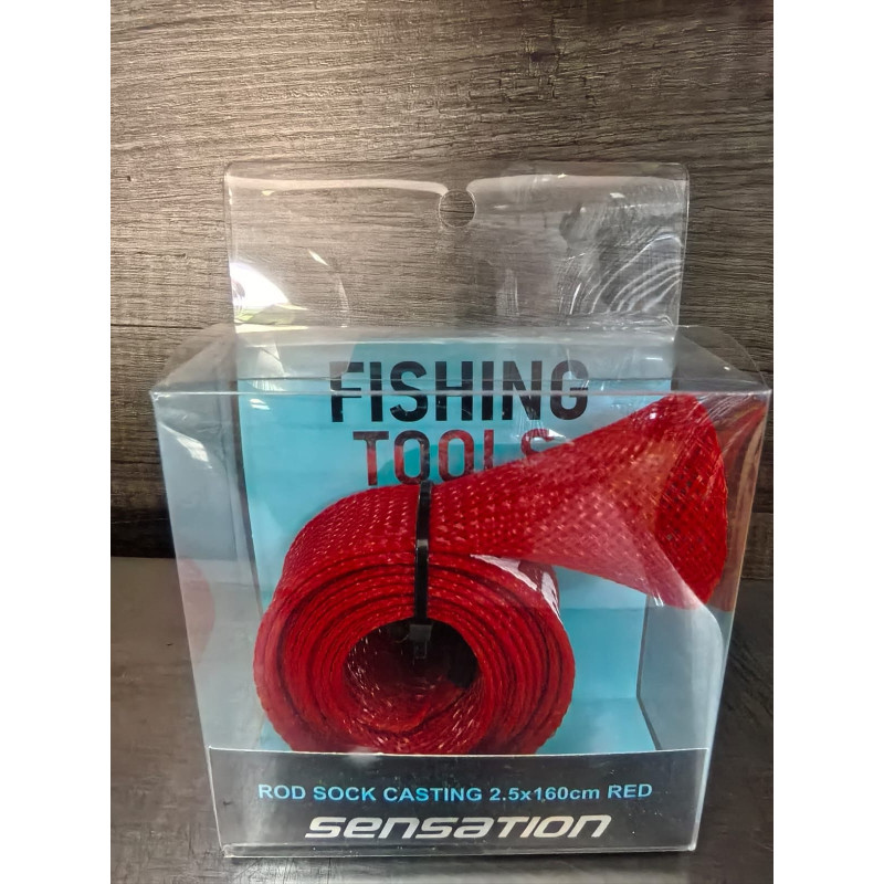 Casting Rod Sock 2.5x160cm Red (Sensation) – Durable Protection for Rods