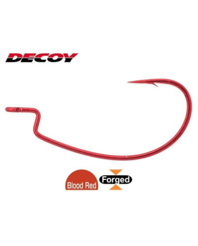Decoy KG Red Offset Hook | Wide Gap Worm Hook for Bass Fishing