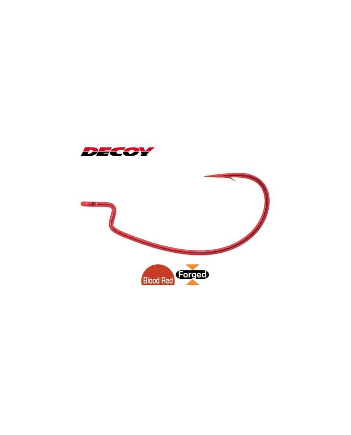 Decoy KG Red Offset Hook | Wide Gap Worm Hook for Bass Fishing