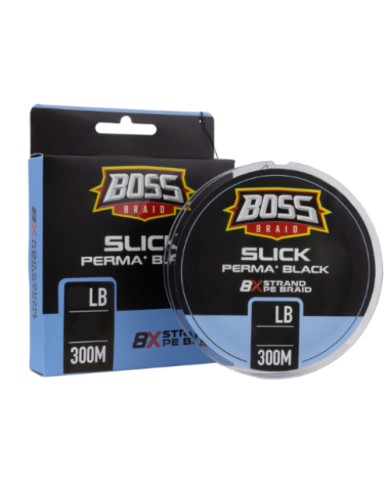 Boss Braid Slick Perma Black 8X PE Braid | Ultra Smooth Braided Line Boss Braid Slick Perma Black 8X PE Braid | Ultra Smooth Braided Line