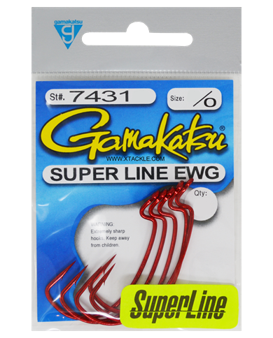 Gamakatsu Super Line EWG Red Hook – Heavy-Duty Fishing Hook for Braided Lines