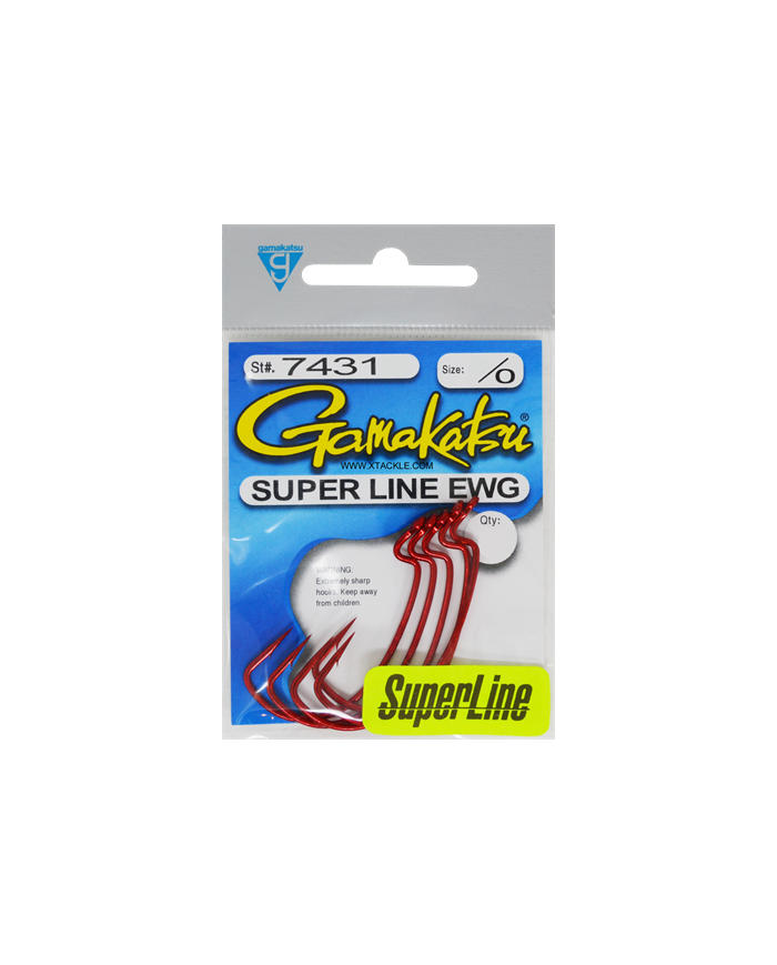 Gamakatsu Super Line EWG Red Hook – Heavy-Duty Fishing Hook for Braided Lines