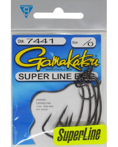 Gamakatsu Superline EWG Hook (Black) – Heavy-Duty Fishing Hook for Braided Lines