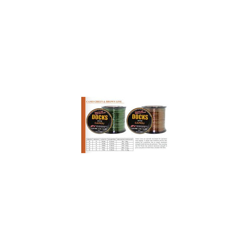 Docks Green Camou Nylon Line – Durable, Stealthy Fishing Line for All Conditions