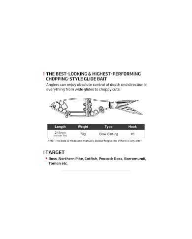 AMATA GLIDE SWIMBAIT AMAZON 73g