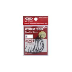 VANFOOK Worm 55B Stealth Black Hook | Wide-Gap & Ultra-Sharp Precision