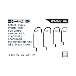 Mustad Offset Worm Hook – Strong, Sharp & Perfect for Soft Plastics