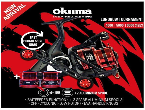 REEL OKUMA LONGBOW TOURNAMENT B/FEEDER 6000