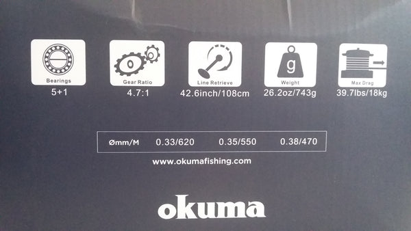 REEL OKUMA SPIN 8K 5+1 B/B